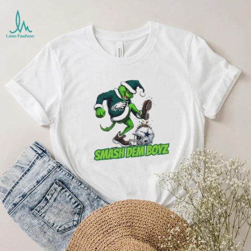 Santa Grinch Eagles Dallas Cowboys Smash Dem Boyz Christmas 2023 Shirt