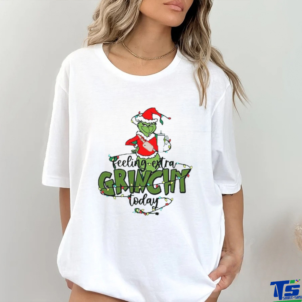 Santa Grinch Feeling Extra Grinchy Today Christmas Lightning 2023 T Shirt Santa Grinch Feeling Extra Grinchy Today Christmas Lightning 2023 T Shirt