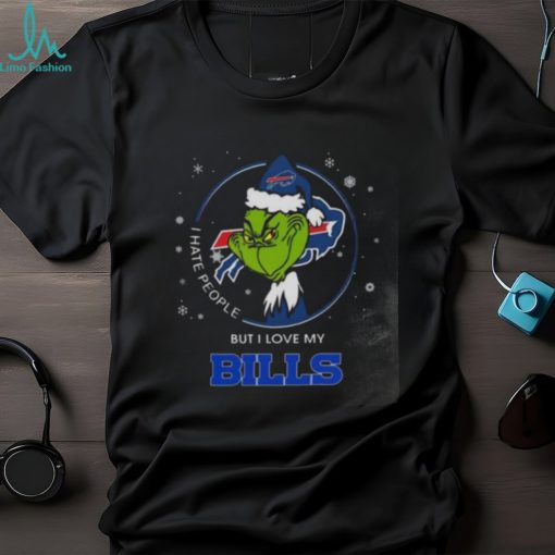 Santa Grinch I Hate People But I Love Buffalo Bills Christmas 2023 Shirt