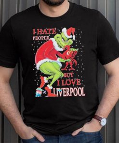 Santa Grinch I Hate People But I Love My Liverpool Christmas Shirt