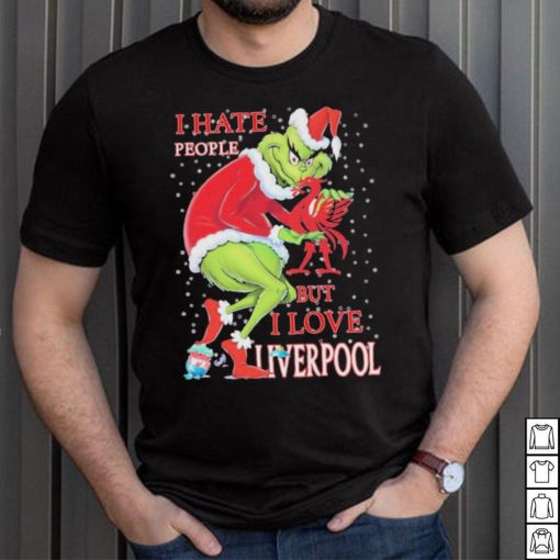 Santa Grinch I Hate People But I Love My Liverpool Christmas Shirt