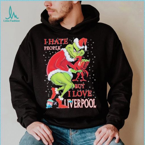 Santa Grinch I Hate People But I Love My Liverpool Christmas Shirt