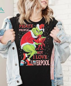 Santa Grinch I Hate People But I Love My Liverpool Christmas Shirt
