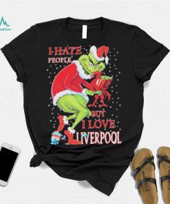 Santa Grinch I Hate People But I Love My Liverpool Christmas Shirt