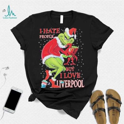 Santa Grinch I Hate People But I Love My Liverpool Christmas Shirt