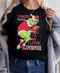 Santa Grinch I Hate People But I Love My Liverpool Christmas Shirt