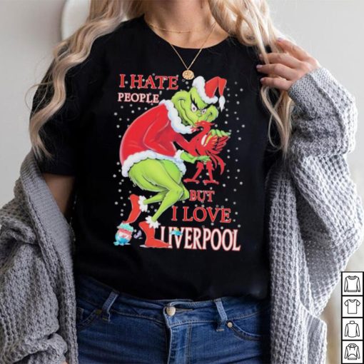 Santa Grinch I Hate People But I Love My Liverpool Christmas Shirt