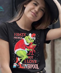 Santa Grinch I Hate People But I Love My Liverpool Christmas Shirt