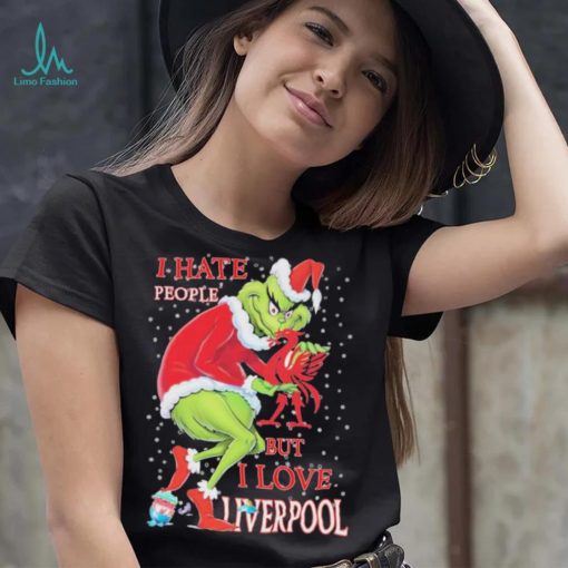 Santa Grinch I Hate People But I Love My Liverpool Christmas Shirt