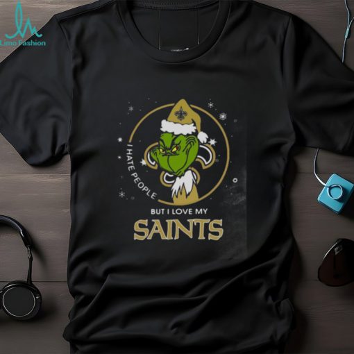 Santa Grinch I Hate People But I Love My New Orleans Saints Christmas Shirt