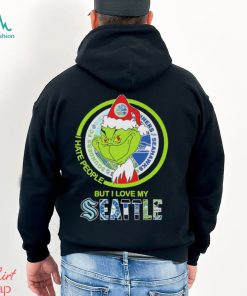 Santa Grinch I Hate people but i love my Seattle Sport Team Merry Christmas 2023 Shirt