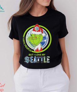 Santa Grinch I Hate people but i love my Seattle Sport Team Merry Christmas 2023 Shirt