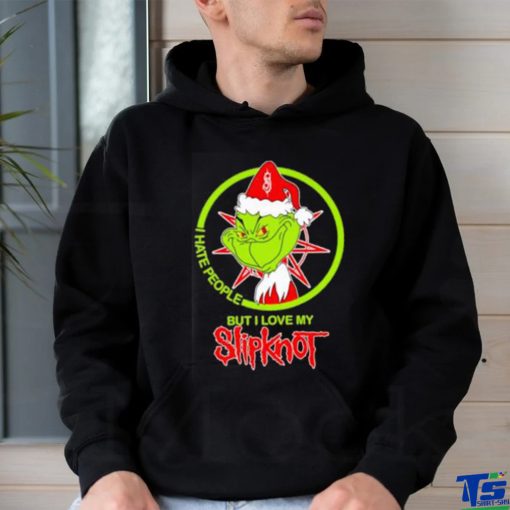 Santa Grinch I hate people Slipknot merry christmas shirt