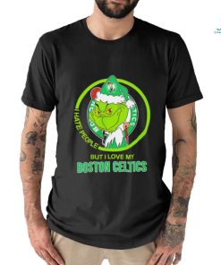 Santa Grinch I hate people but I love my Boston Celtics shirt