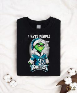 Santa Grinch I hate people but I love my Philadelphia Eagles shirt