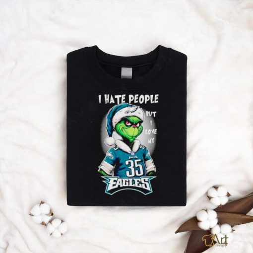 Santa Grinch I hate people but I love my Philadelphia Eagles shirt