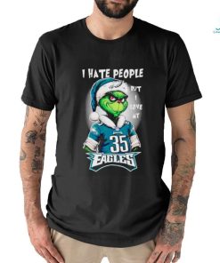 Santa Grinch I hate people but I love my Philadelphia Eagles shirt