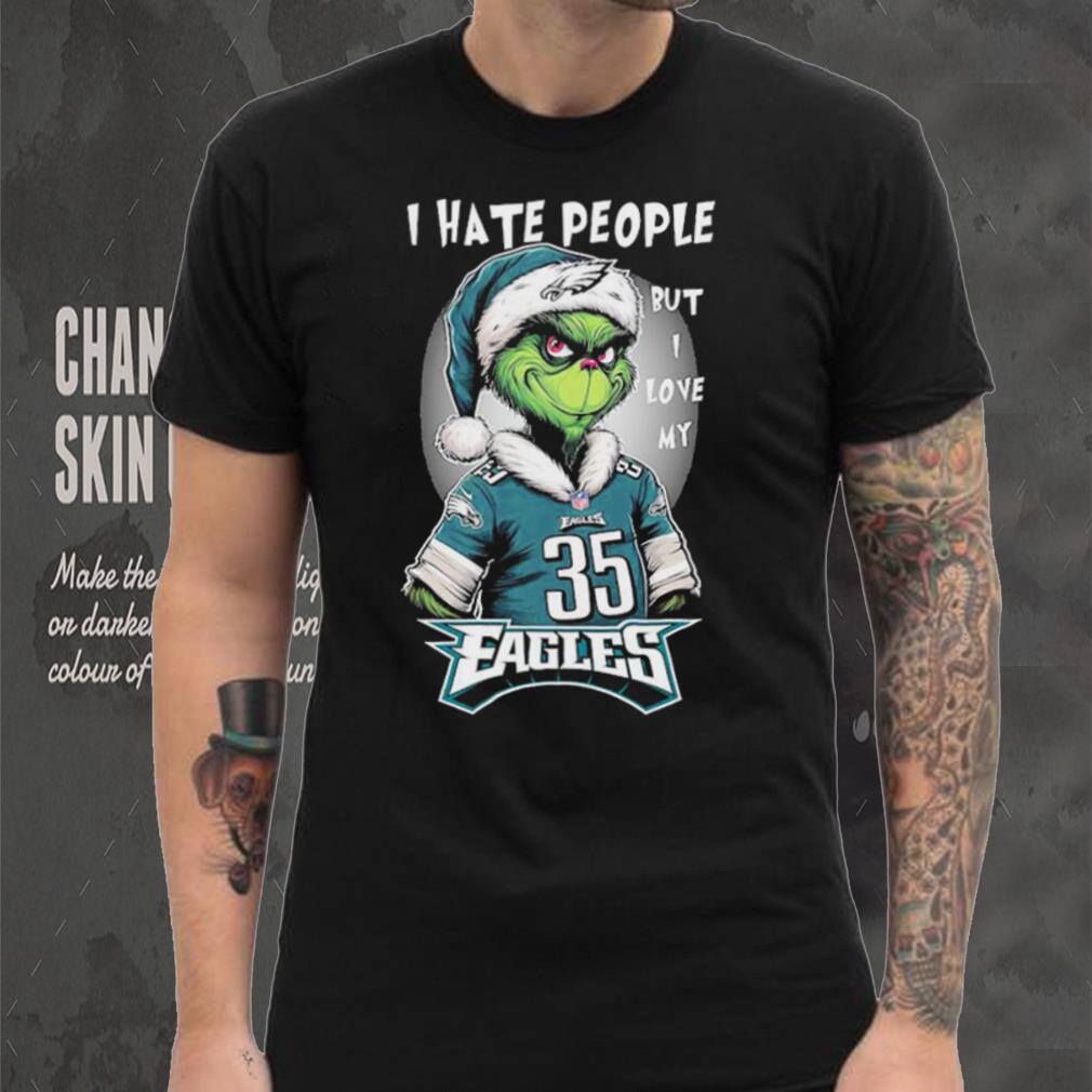 Santa Grinch I hate people but I love my philadelphia eagles Boston Scott christmas Shirt Santa Grinch I hate people but I love my philadelphia eagles Boston Scott christmas Shirt