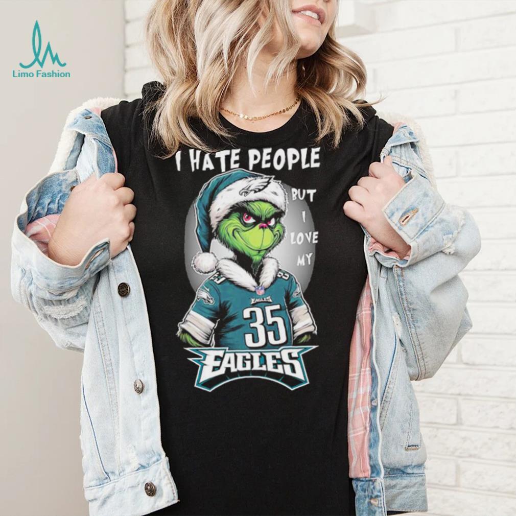 Santa Grinch I hate people but I love my philadelphia eagles Boston Scott christmas Shirt Santa Grinch I hate people but I love my philadelphia eagles Boston Scott christmas Shirt