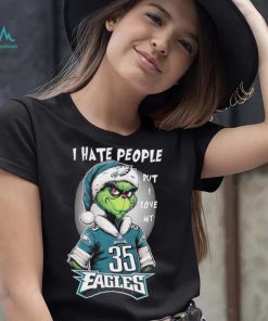 Santa Grinch I hate people but I love my philadelphia eagles Boston Scott christmas Shirt, hoodie, sweater, long sleeve and tank top Santa Grinch I hate people but I love my philadelphia eagles Boston Scott christmas Shirt