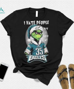 Santa Grinch I hate people but I love my philadelphia eagles Boston Scott christmas Shirt, hoodie, sweater, long sleeve and tank top Santa Grinch I hate people but I love my philadelphia eagles Boston Scott christmas Shirt