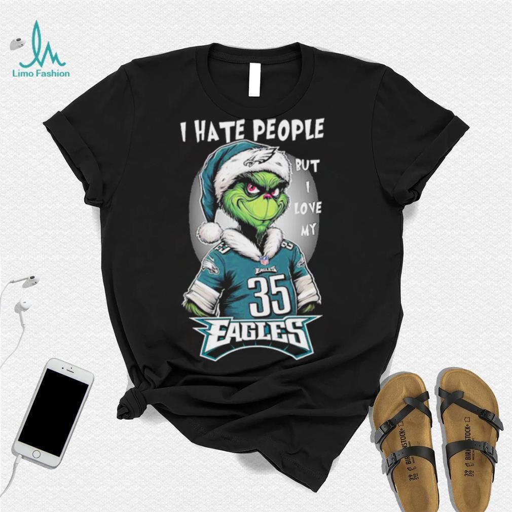 Santa Grinch I hate people but I love my philadelphia eagles Boston Scott christmas Shirt Santa Grinch I hate people but I love my philadelphia eagles Boston Scott christmas Shirt