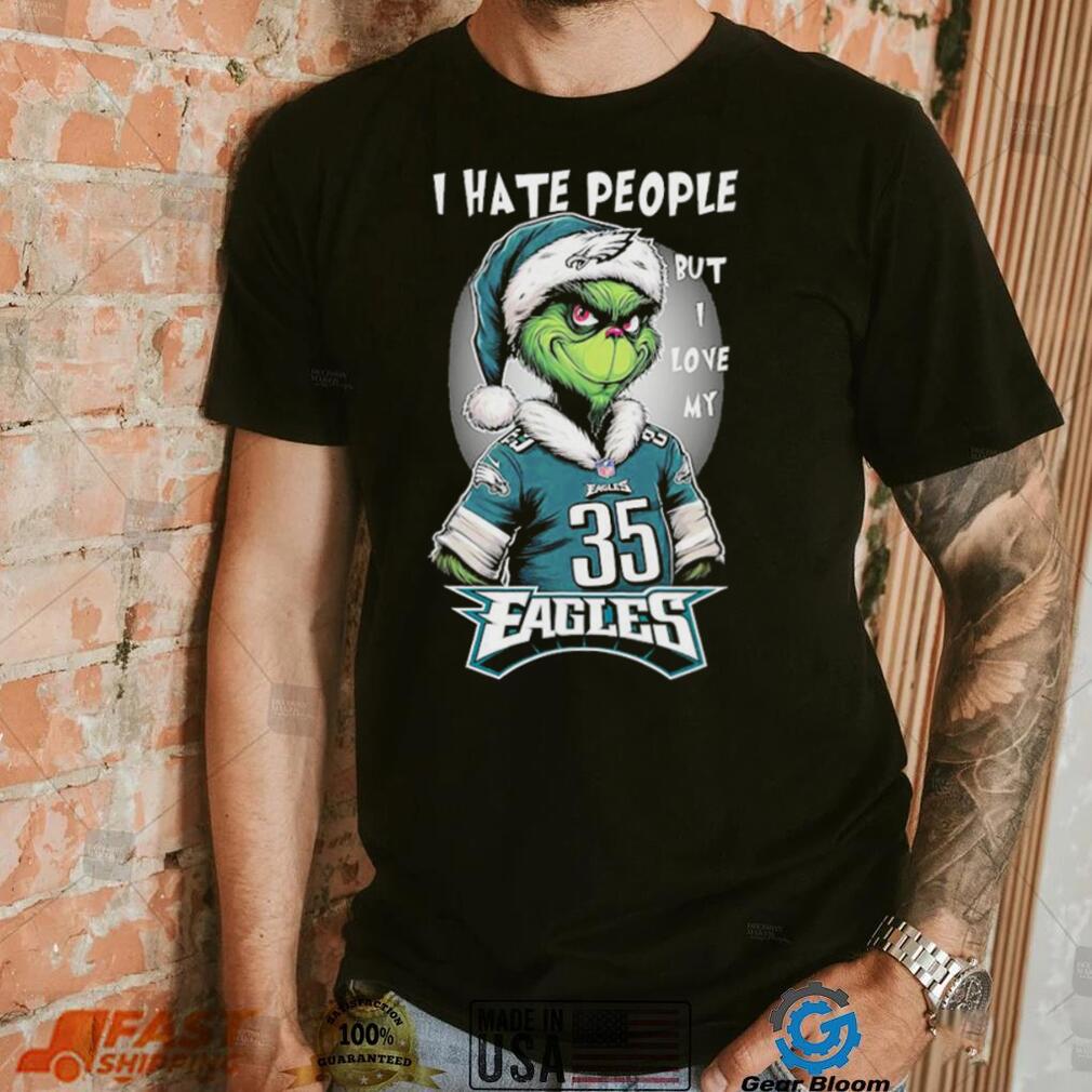 Santa Grinch I hate people but I love my philadelphia eagles Boston Scott christmas Shirt Santa Grinch I hate people but I love my philadelphia eagles Boston Scott christmas Shirt