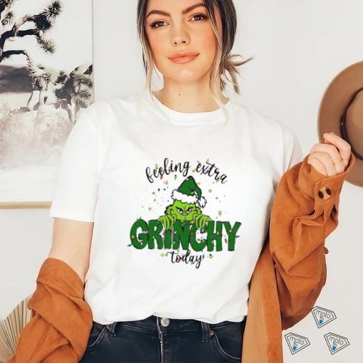 Santa Grinch Santa Hat Green Feeling Extra Grinchy Today shirt