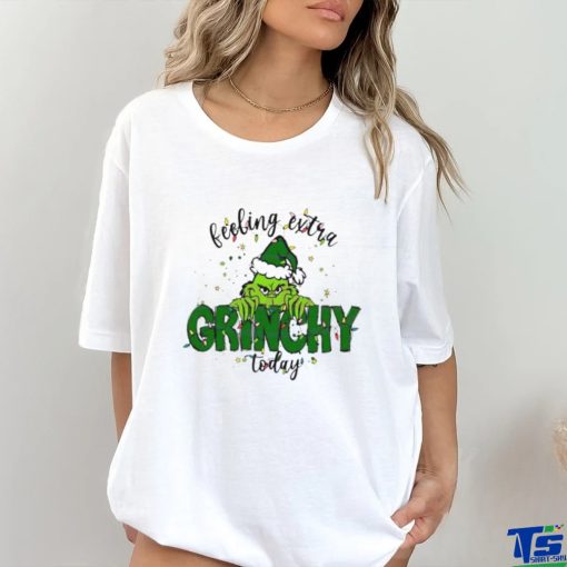Santa Grinch Santa Hat Green Feeling Extra Grinchy Today shirt
