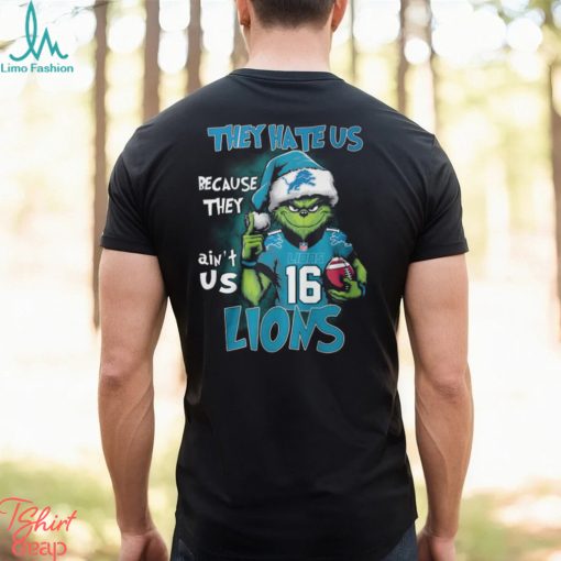 Santa Grinch They Hate Us Because They Ain’t Us Detroit Lions Shirt