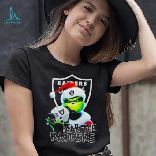 Santa Grinch fear the Las Vegas Raiders NFL shirt