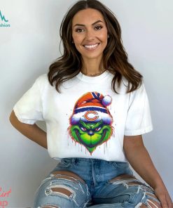 Santa Hat Grinch Football Chicago Bears Face Merry Christmas 2023 Shirt