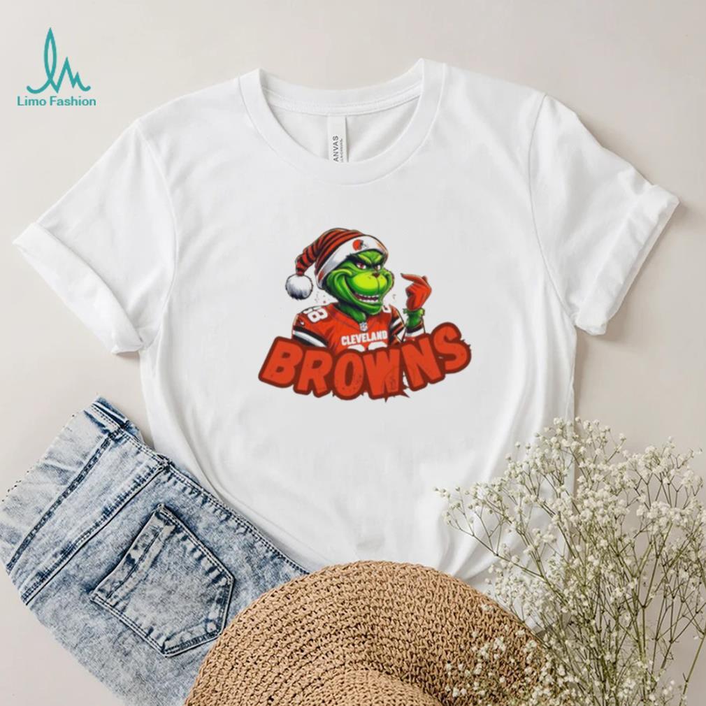 Santa Hat Grinch Football Cleveland Browns Merry Christmas 2023 Shirt Santa Hat Grinch Football Cleveland Browns Merry Christmas 2023 Shirt