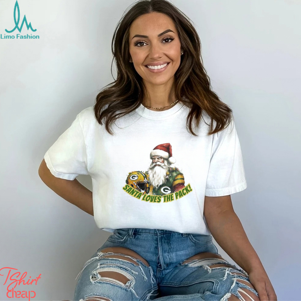 Santa Hat Santa Loves the Pack Merry Christmas 2023 Shirt Santa Hat Santa Loves the Pack Merry Christmas 2023 Shirt