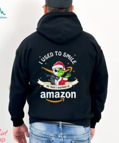 Santa Jack Skellington Grinch mashup face I used to smile at then I worked at Amazon shirt