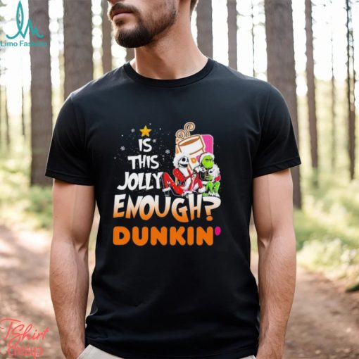 Santa Jack Skellington and Grinch is this jolly enough Dunkin’ Donuts Christmas shirt