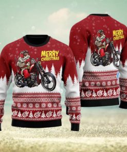 Santa Riding Motorbike To Holiday Ugly Christmas Sweater, Gift For Christmas