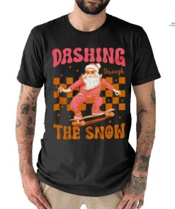 Santa Skateboard dashing through the snow Christmas shirt