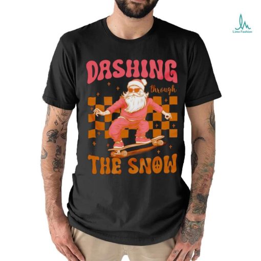 Santa Skateboard dashing through the snow Christmas shirt