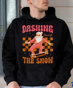 Santa Skateboard dashing through the snow Christmas shirt