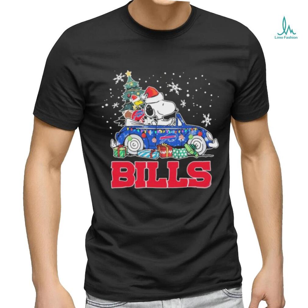 Santa Snoopy And Woodstock Drive Car Buffalo Bills Merry Christmas Shirt Santa Snoopy And Woodstock Drive Car Buffalo Bills Merry Christmas Shirt