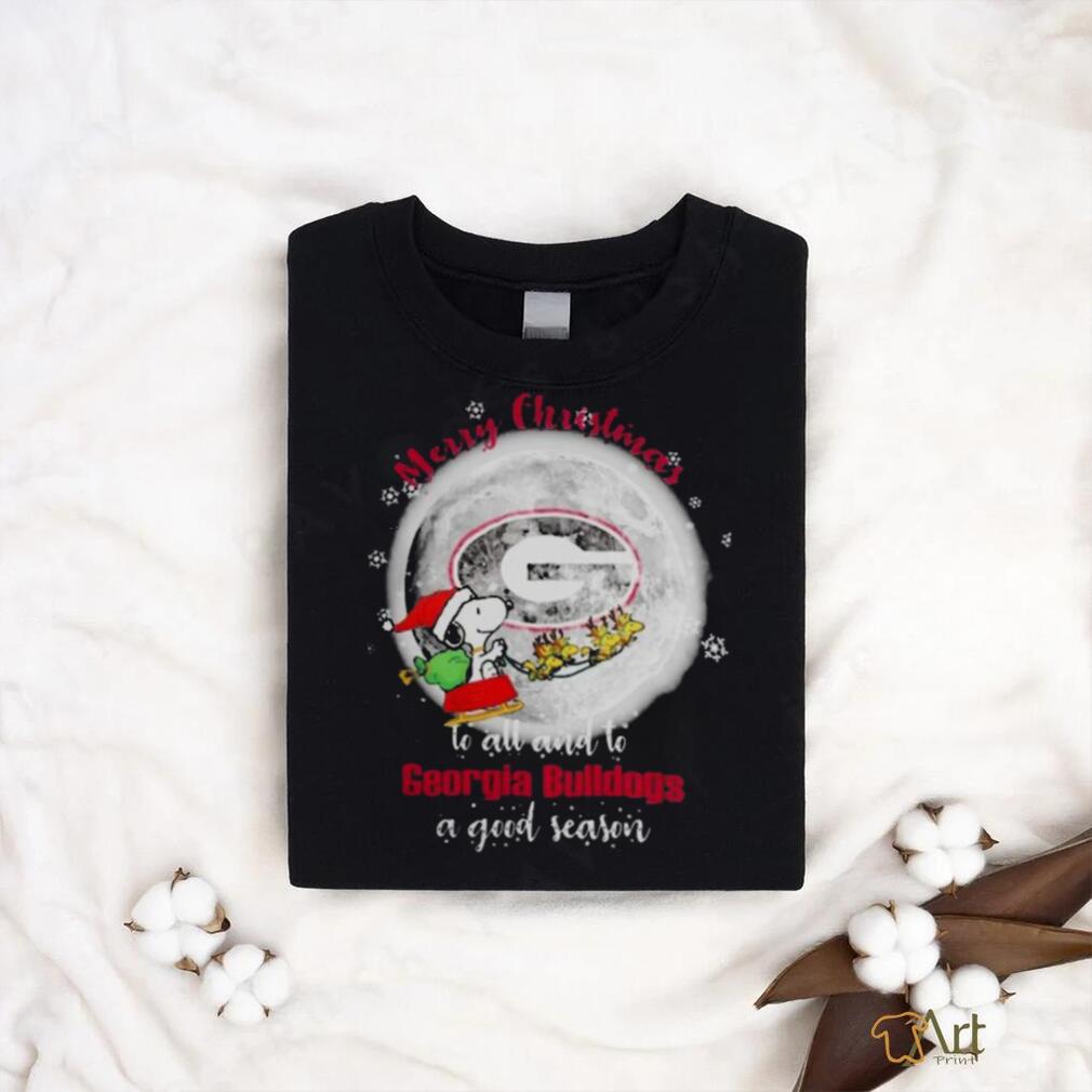 Santa Snoopy Merry Christmas To All And To Georgia Bulldogs A Good Season t shirt Santa Snoopy Merry Christmas To All And To Georgia Bulldogs A Good Season t shirt