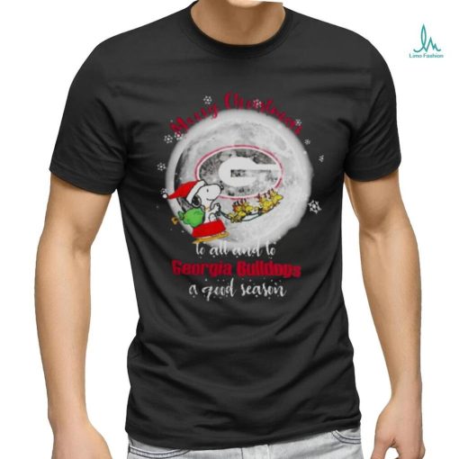 Santa Snoopy Merry Christmas To All And To Georgia Bulldogs A Good Season t shirt