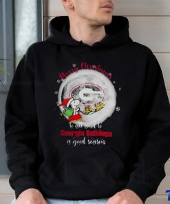 Santa Snoopy Merry Christmas To All And To Georgia Bulldogs A Good Season t shirt