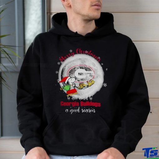 Santa Snoopy Merry Christmas To All And To Georgia Bulldogs A Good Season t shirt