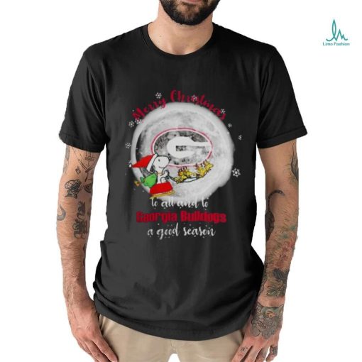 Santa Snoopy Merry Christmas To All And To Georgia Bulldogs A Good Season t shirt