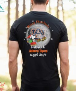 Santa Snoopy merry christmas to all and to Auburn Tigers a good season shirt
