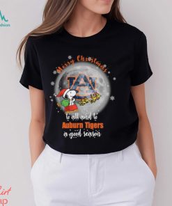 Santa Snoopy merry christmas to all and to Auburn Tigers a good season shirt