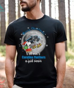 Santa Snoopy merry christmas to all and to Carolina Panthers a good season shirt
