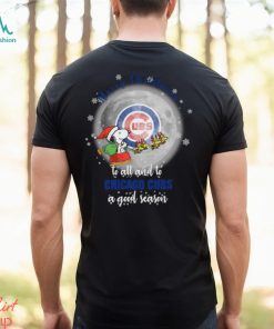 Santa Snoopy merry christmas to all and to Chicago Cubs a good season shirt